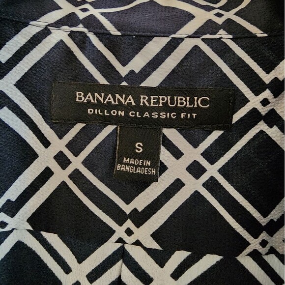 Banana Republic Dillon Button Down Blouse Small Blue White - Picture 5 of 6